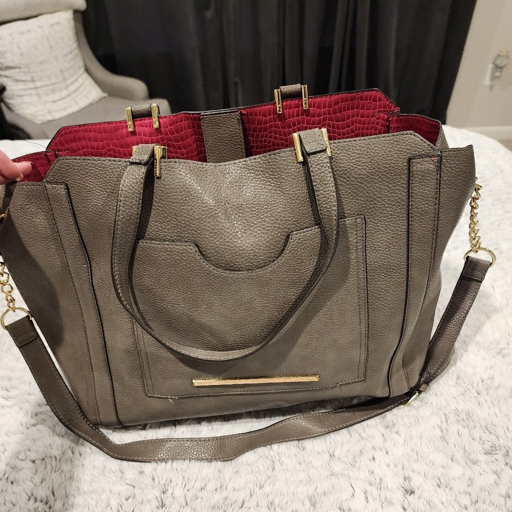 Steve Madden Cross-Body Tote with Gold Hardware